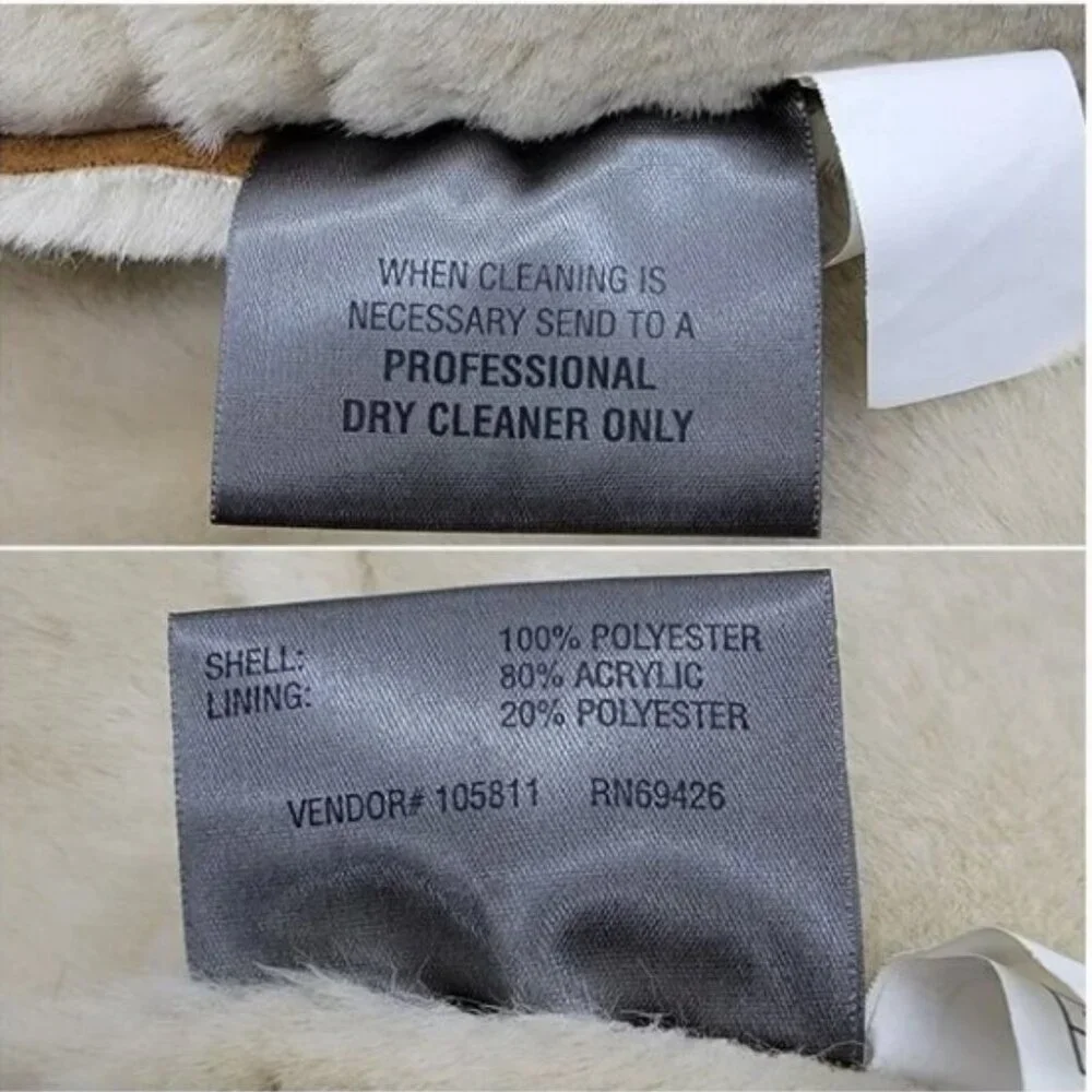 Stunning WILSONS Brown Long Faux Suede Fur Trim Sherpa Shearling Coat Y2K Sz M - Picture 12 of 12